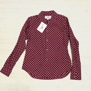 Brand New with tag. H&M & COMME des GARÇONS Maroon Polka Dot Shirt